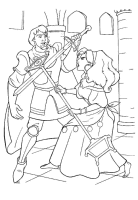 A coloring page of the hunchback of notre dame
